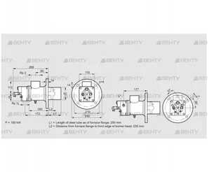 BIO 80KB-250/235-(8E)E (84199073) Газовая горелка Kromschroder