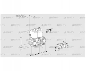 VCS1E15R/15R05NNWL/PPPP/2-PP (88101184) Сдвоенный газовый клапан Kromschroder