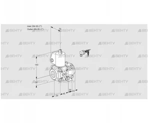 VAS1E25R/25R05NVWL/PP/PP (88105936) Газовый клапан Kromschroder