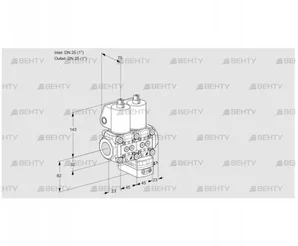 VCG1T25N/25N05NGAQL/MMPP/MMPP (88102996) Клапан с регулятором соотношения Kromschroder