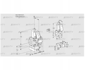 VAG2E50R/50R05GEVWR/3-/ZS (88106486) Газовый клапан с регулятором соотношения Kromschroder