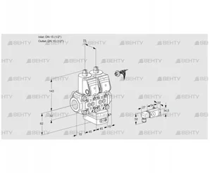 VCG1E15R/15R05NGNKR/2-PP/PPPP (88100641) Клапан с регулятором соотношения Kromschroder