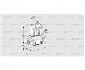 VCS780F05NNWSR3B/MMMM/PPPP (88207092) Сдвоенный газовый клапан Kromschroder