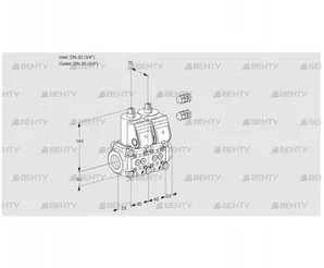 VCS1E20R/20R05NNQR3/PPPP/PPPP (88100113) Сдвоенный газовый клапан Kromschroder