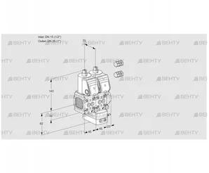 VCH1E15R/25R05FNHEWR3/PPPP/PPPP (88101427) Клапан с регулятором расхода Kromschroder