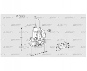 VCS1E25R/25R05LNWR/-2PP/MMMM (88105750) Сдвоенный газовый клапан Kromschroder