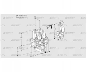 VCH2E40R/40R05NHEVWR/PPPP/PPZS (88105212) Клапан с регулятором расхода Kromschroder