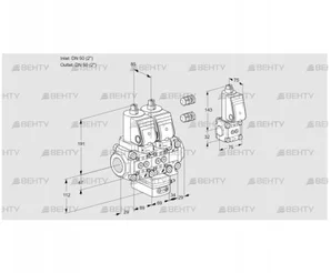 VCG2E50R/50R05NGEVWSR3/PPPP/PPBS (88100869) Клапан с регулятором соотношения Kromschroder