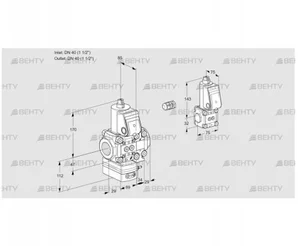 VAG2E40R/40R05GEVWR/PP/ZS (88107792) Газовый клапан с регулятором соотношения Kromschroder