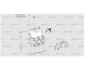 VCS1E15R/15R05NNWL3/PPPP/-4PP (88104178) Сдвоенный газовый клапан Kromschroder