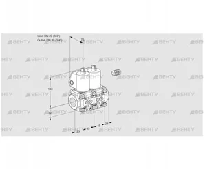 VCS1E20R/20R05NNWL/PPPP/PPPP (88100853) Сдвоенный газовый клапан Kromschroder