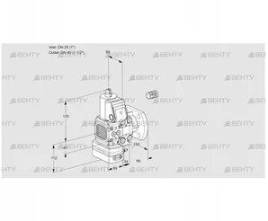 VAG2E25R/40F05FGEVWR/PP/PP (88102304) Газовый клапан с регулятором соотношения Kromschroder