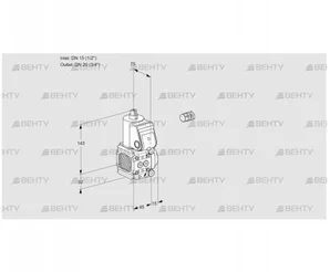 VAS1E15R/20R05FNWR/PP/PP (88102404) Газовый клапан Kromschroder