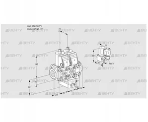 VCH1E25R/25R05NHEVWR/PPPP/PPZY (88106677) Клапан с регулятором расхода Kromschroder