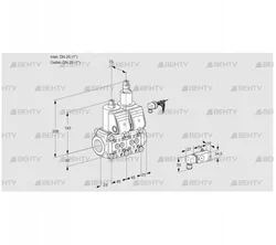 VCS1E25R/25R05NLWR/3-PP/PPPP (88104891) Сдвоенный газовый клапан Kromschroder