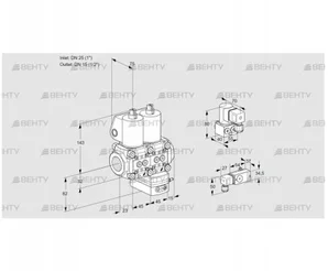 VCG1E25R/15R05NGEWL/MMBY/2-PP (88102814) Клапан с регулятором соотношения Kromschroder