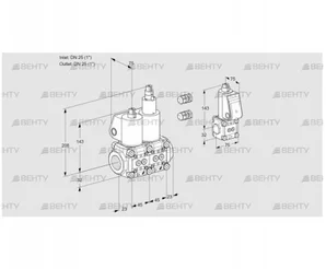 VCS1E25R/25R05NLWL3/PPBS/PPPP (88104008) Сдвоенный газовый клапан Kromschroder