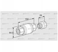 GRSF 25R (03150674) Обратный клапан с пламяпреградителем Kromschroder