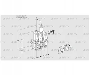 VCS1E20R/20R05NLWR/4-PP/2-PP (88103398) Сдвоенный газовый клапан Kromschroder