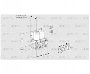 VCS1E20R/20R05NNQL3/PPPP/2-PP (88105408) Сдвоенный газовый клапан Kromschroder