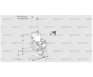 VAD1E20R/20R05D-100VWL/PP/PP (88101004) Газовый клапан с регулятором давления Kromschroder