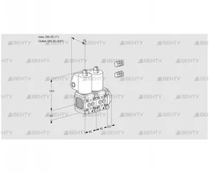 VCS1E25R/20R05FNNWL3/PPPP/PPPP (88105234) Сдвоенный газовый клапан Kromschroder